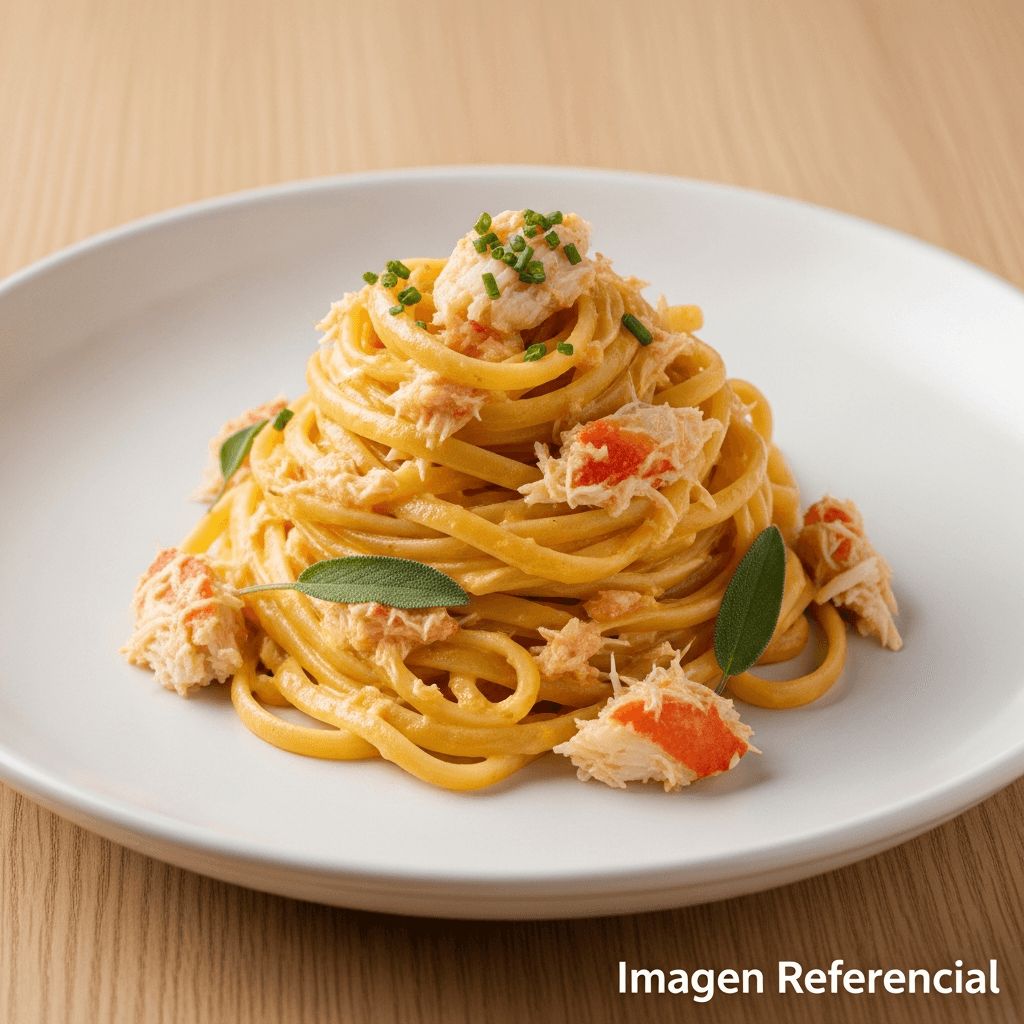 FETUCCINI EN SALSA DE CENTOLLA Y JAIBA