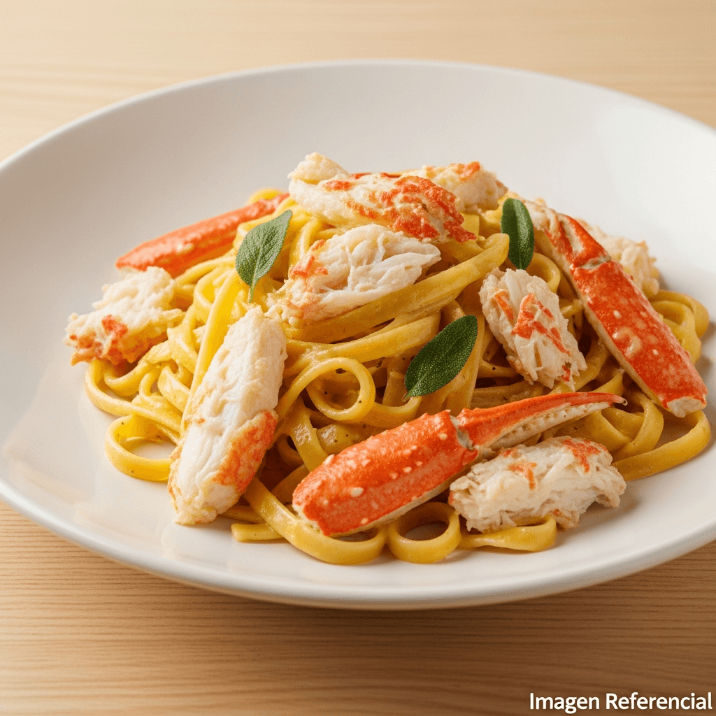FETUCCINI EN SALSA DE CENTOLLA Y JAIBA