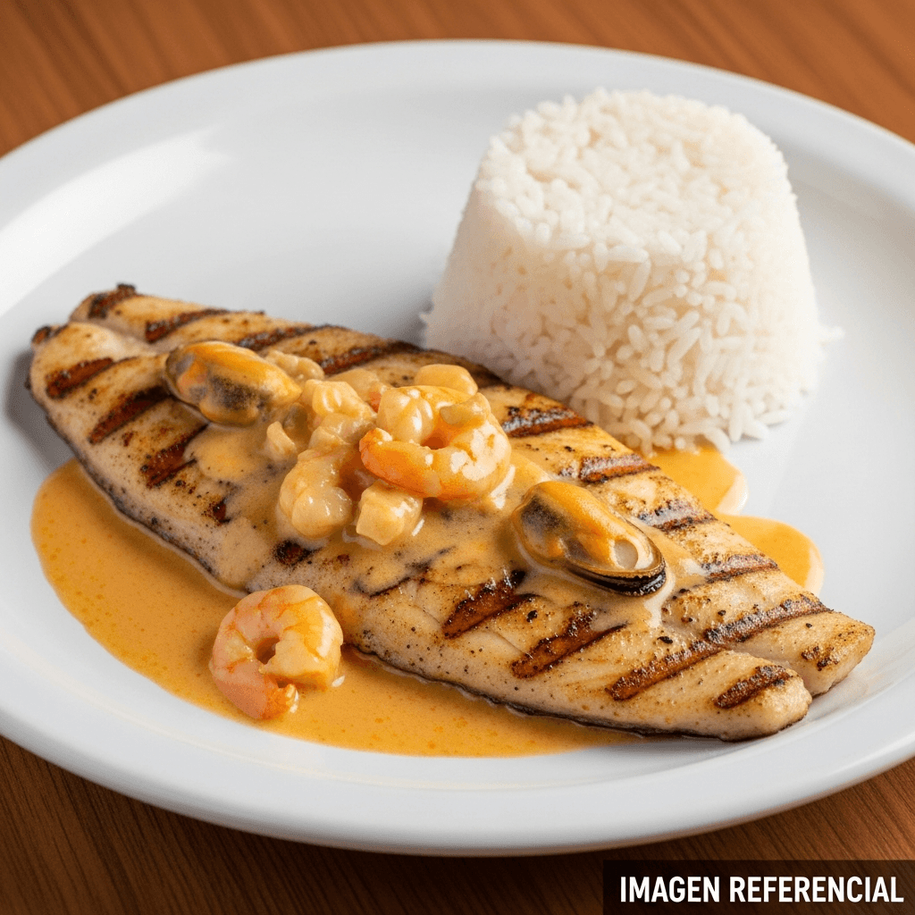 PESCADO EN SALSA DE MARISCOS