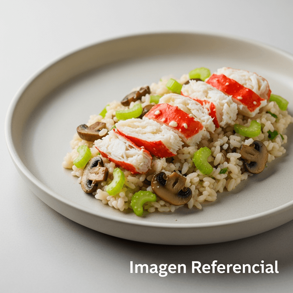 RISOTTO AL APIO CON CHAMPIÑONES Y CENTOLLA