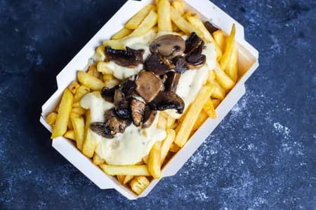 Papas rusticas + Queso Azul & Champiñones