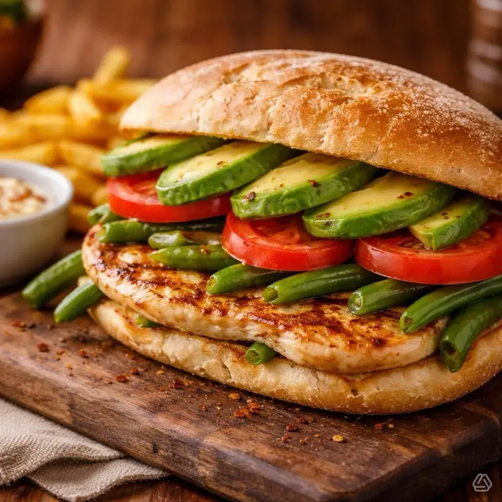 Churrasco Pollo Chacarero más PapasFritas.
