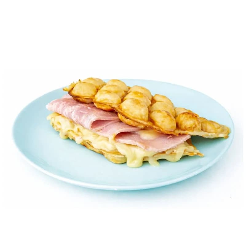 Waffle Con Jamón y Queso