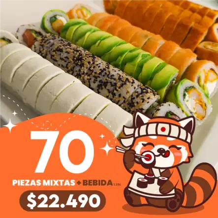 70 Piezas Mixtas + Bebida DE REGALO