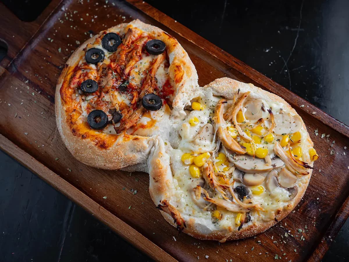 Pizzeta dúo pollo y pulled pork