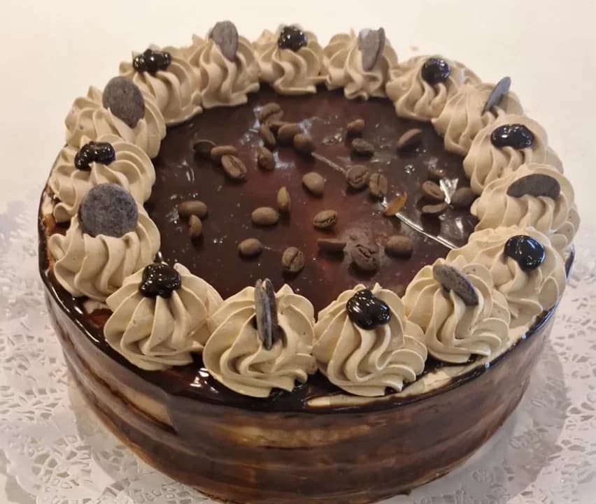 Torta moca con ganache de chocolate