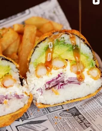 Sushi burger frito