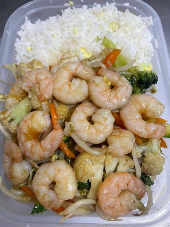Chapsui de camaron con arroz chaufan 快歺什碎虾