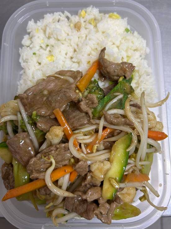Chapsui de carne con arroz chaufan 快歺什碎牛