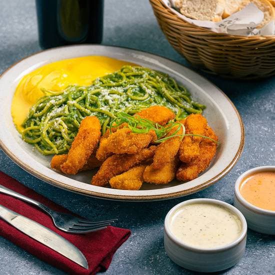 chicharron al pesto