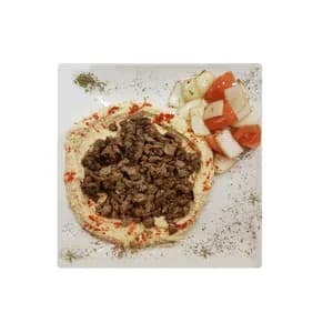 Humus o Babaganoush con mix de shawarma